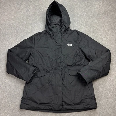 Chaqueta North Face Mujer Grande Negra 3 en 1 Dryvent Forrada Capucha Abrigo de Lluvia Dama Foto 1 de 4