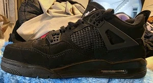 Size 12 - Jordan 4 Retro Mid Black Cat - Picture 1 of 7