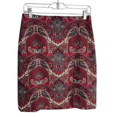 Falda envolvente sintética Talbots estampado cachemir botón lateral talla 4 pequeña totalmente forrada NUEVA Foto 1 de 4