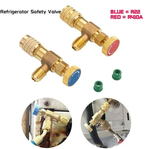 2X R410A R22 Air Conditioning Safe Valve Shut-off Valve Adapter 1/4"- 5/16" Kits - Picture 1 of 7