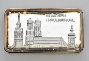 Künker: Ag-Barren, o.J., München Frauenkirche, 1 Unze Feinsilber, Degussa, PP! - Bild 1 von 2