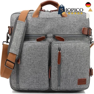17 Zoll Laptop Umhängetasche | Grau | Reise Schultertasche - Bild 1 von 8