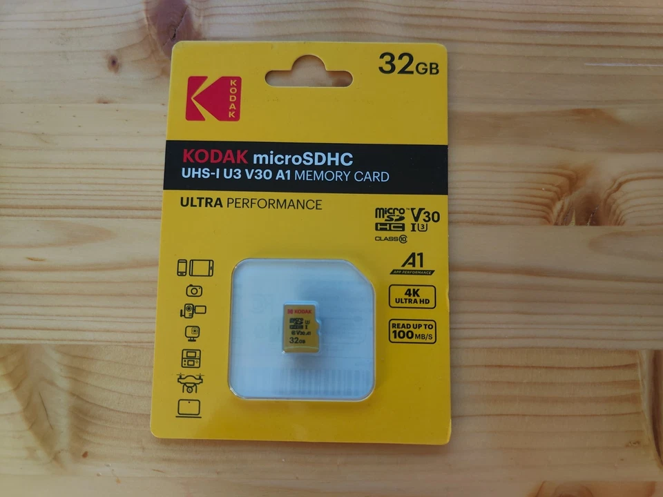 Kodak 32GB microSDHC U3 V30 A1 100MB/s High Speed 4K UHD Action Camera Card - Image 1 of 2