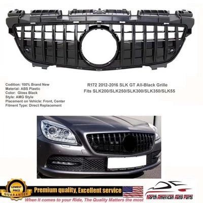 Grelha SLK R172 GT toda preta 2012 2013 2014 2015 2016 SLK200 SLK300 SLK250 - Imagem 1 de 4