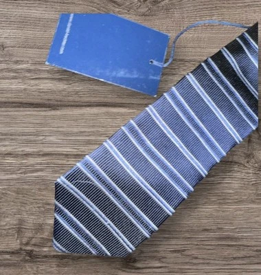 Y2K Nueva Corbata Seda Rayas Daniel Hechter Paris Cuello Azul Marino  Foto 1 de 4