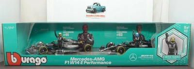 BURAGO 1:24 FORMULA 1 F1 CARS 2 PACK MERCEDES AMG LEWIS HAMILTON GEORGE RUSSELL - Image 1 of 3