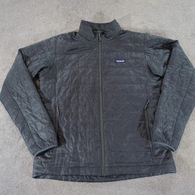 Patagonia Jacket Mens Large Grey Nano Puff Primaloft Puffer Outdoors Coat Hiking - Image 1 of 4