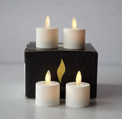 Luminara Flameless Ivory Tea Light Candles, Set of 4 – No Remote - Image 1 of 4