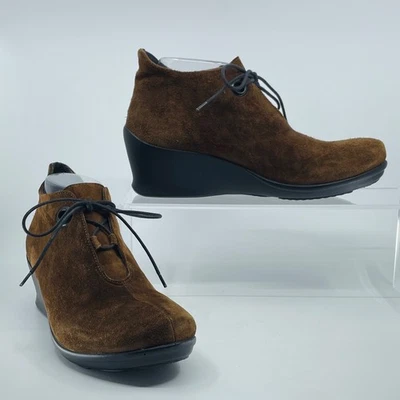 Wolky Talla EU 40 US 9 Hope Pompai Marrón Gamuza Cuña Botines Foto 1 de 4