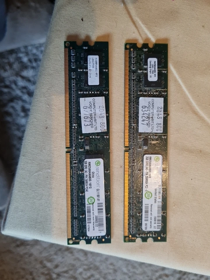 Pc Ram 2gig X2 Redition Memory Sticks  Ddr2 - Image 1 of 4