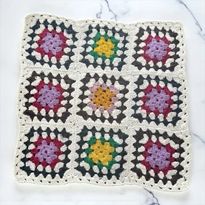 Handarbeit Vintage Garn Quadrat Häkeln 16" x 16" Block - Bild 1 von 6