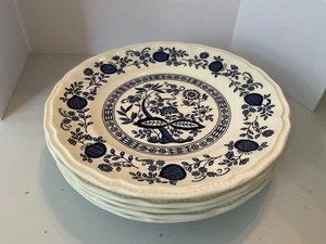 Kensington Staffordshire Coventry Blue Onion 9 Inch Dinner Plates Lot of 5 - Picture 1 of 4