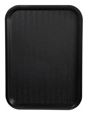 Bandeja de comida rápida 12 por 16 pulgadas negra mediana Foto 1 de 2