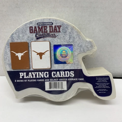 Texas Longhorns Playing Cards NEW in Mini Plastic Football Helmet NCAA Cover