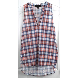 Almost Famous Womens Sleeveless Flannel Look Blouse Size XS - Picture 1 of 3