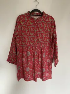 NoLoGo Chic Size XL Dress Red Paisley Print Boho Smock Cotton Boho - Picture 1 of 18