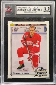 1992-93 Upper Deck NICKLAS LIDSTROM #363 Rookie Report KSA 8.5 NMM+