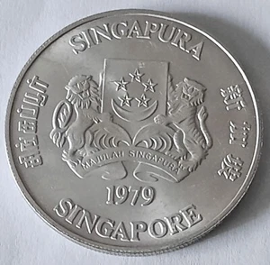 1979 Singapore 10 Dollar Coin - Picture 1 of 3