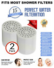 2er-Pack 15-stufiger Duschfilter Ersatzpatrone mit Vitamin C für hartes Wasser