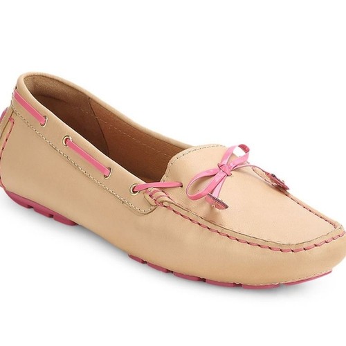 Ballerine artesiane Clarks Dunbar Racer in pelle beige e rosa taglia 8 1 2