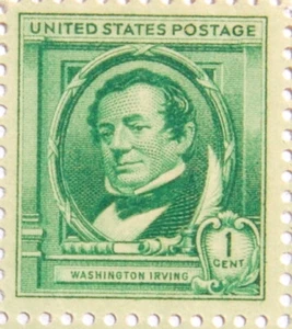 1940 Washington Irving 1 Cent US Postage Stamp - Picture 1 of 1