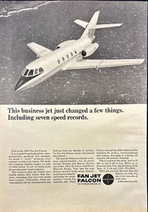 Pubblicità Fan Jet Falcon Pan Am Business Jet Stampa Vintage 1966 - Foto 1 di 6