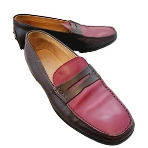 TODS BURGANDY/BROWN GOMMINO DRIVER LOAFERS SIZE 8.5 - Picture 1 of 12