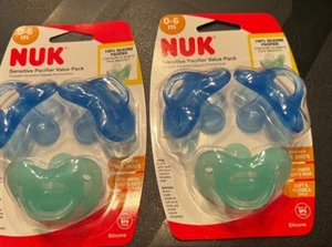 Chupete Nuk Sensitive Paquete económico de 3 piezas azul/verde 0-6M ¡LOTE DE DOS (2)! - Imagen 1 de 3