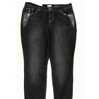 S & Co. Denim Women Jeans 10 Navy Sequin Curvy Skinny Stretch Embellished 