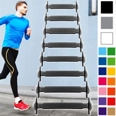 Elastic Silicone Shoelaces Shoe Lace Easy No Tie Kids Adult Lazy Trainers Rubber - Image 1 of 4