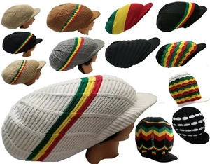 Tam Rasta Hat Bail Visor Peak Cap Dreadlocks Long Dreads Crown Natty XL To XXL  - Picture 1 of 29