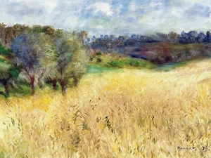 Landscape wheat field A. Renoir Tile Mural Kitchen Backsplash Marble Ceramic - Picture 1 of 19