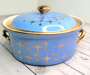Cazuela Hall Azul Dorado Atomic Starburst De Colección con Tapa MCM Dorado - Imagen 1 de 15
