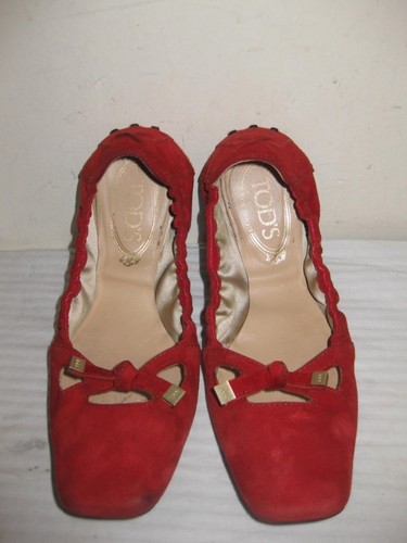 TOD’S Ballerine Tod's Degas scamosciate rosse scarpe donna taglia 38 5 8
