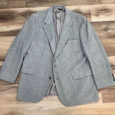 Abrigo deportivo vintage de cachemir para hombre 42R gris 2 botones habitación club Foto 1 de 4