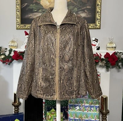 Ruby Rd Woman Faux Snakeskin Print Polyester Jacket 18W - Image 1 of 4