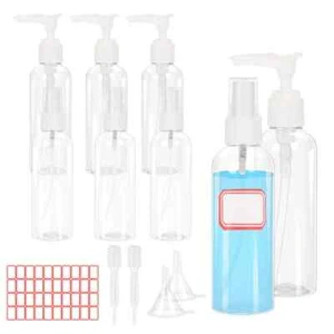 Travel Bottle Set 8Pcs Empty Refillable Squeezable Containers Plastic - Picture 1 of 5