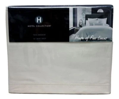 Hotel Collection Solid 600 Thread Count Egyptian Cotton Twin Bedskirt Ivory NEW - Image 1 of 3