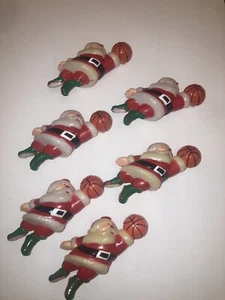 vintage blowmold Santa Claus playing basketball/slam DunkChristmas light covers - Picture 1 of 3