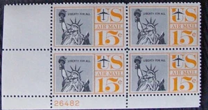 US 15¢ Stamp SC #C58 Air Mail MNH 1959 Plate block - Picture 1 of 2