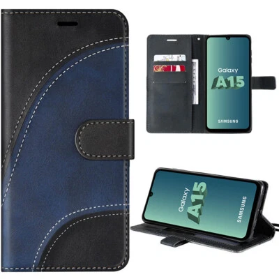 Coque Rabat pour Samsung Galaxy A15 A14 A05s A23 A54 A53 A34 A13 5G Effet Cuir - Photo 1/4