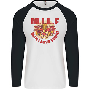 Baseball-T-Shirt MILF Man I Love Fungi Mykologie Futtermittel für Herren L/S