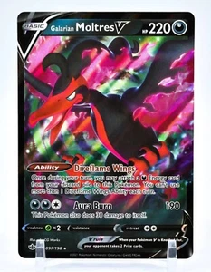 Juego de cartas coleccionables Pokémon Galarian Moltres V - 097/198 Chilling Reign ultra raro - casi nuevo - Imagen 1 de 2