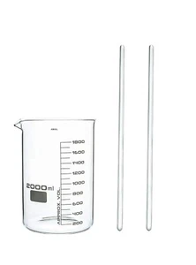 ABGIL Borosilicate Glass Beaker 2000ml with Two Borosilicate Glass Rod - Picture 1 of 2
