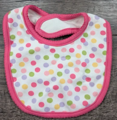 Baby Girl Clothes Gymboree Little Monkey Polka Dot Baby Bib - Image 1 of 2