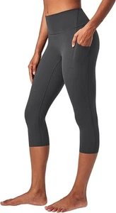 Heathyoga butterweiche Capri Leggings mit Taschen für Damen Bauchkontrolle Capri - Bild 1 von 6