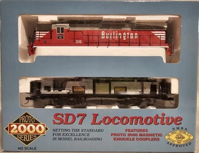 NOS LIMITED Life Like HO Proto 2000 Burlington #CB&Q 316 SD7 EMD Locomotive DCC - Image 1 of 4
