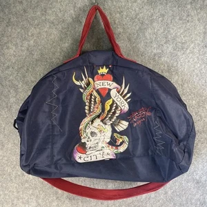 Ed Hardy Duffle Bag 'New York City' Skull Logo Top Handle & Shoulder Strap Used - Picture 1 of 17
