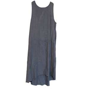 Mini Vestido Joan Vass Azul Mezcla de Lino Para Mujer 8 Verano Playa Resort Informal - Imagen 1 de 7