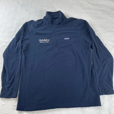 Suéter Pullover Patagonia Para Hombres Grande Azul Marino Micro-D 1/4 Cremallera Polar Hubspot Foto 1 de 4